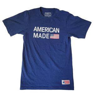 American Giant XS Blue American Made Flag Collection T Shirt USA 100% Cotton